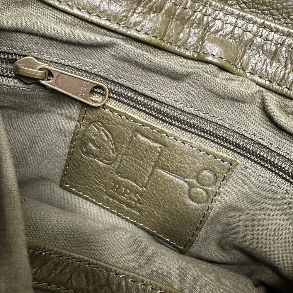 R.P.S. Rock Paper Scissors Leather Crossbody Bag – Olive Green